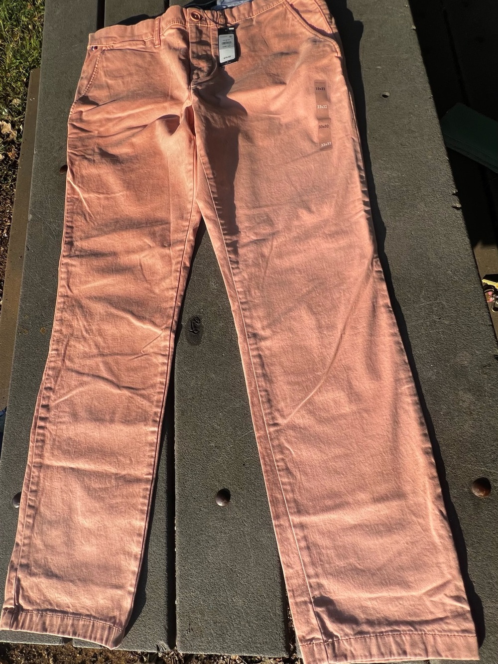 Tommy Hilfiger Salmon-Pink Straight-Leg Men’s Slacks
